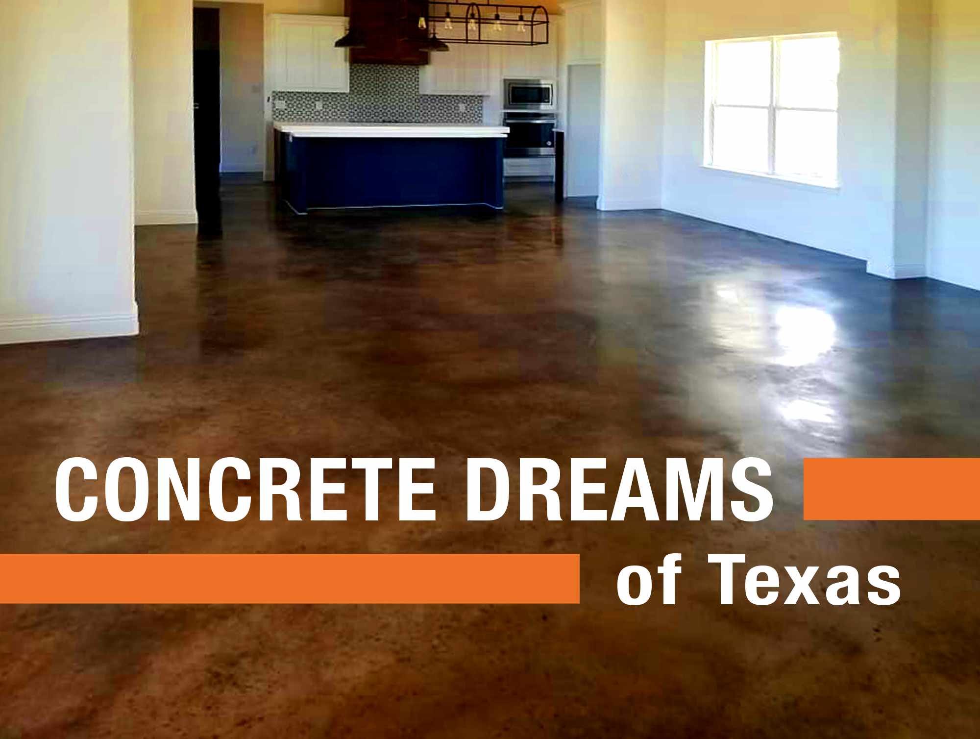 Polished concrete kitchen floor