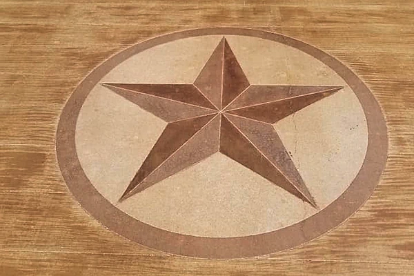 A large star inside a circle.